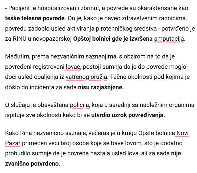 Serbia-avmp/Muskarcu-nakon-lova-amputirana-dva-prsta_-Jeziv-incident-u-Tutinu---Blic-2