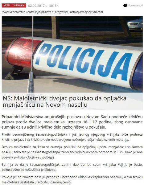 Serbia-avmp/NS_-Maloletnicki-dvojac-pokusao-da-opljacka-menjacnicu-na-Novom-naselju