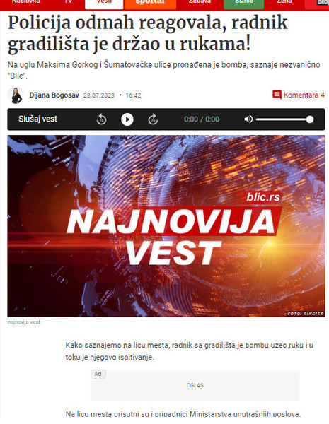 Serbia-avmp/Na-Vracaru-pronadena-bomba-policija-odmah-reagovala