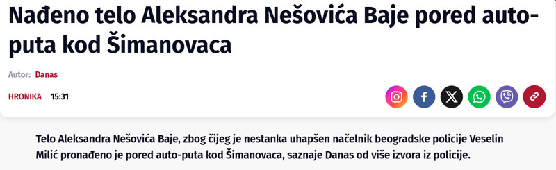 Serbia-avmp/Nadeno-telo-Aleksandra-Nesovica-Baje-pored-auto-puta-kod-Simanovaca_1