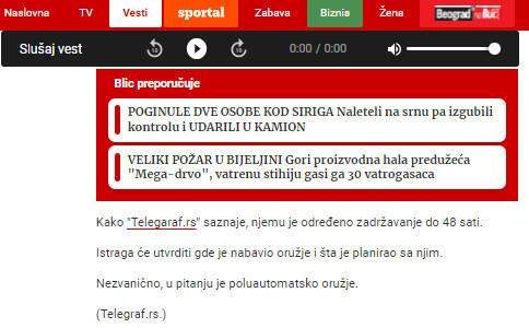 Serbia-avmp/Nadjen-sa-7-pusaka-bombom-i-municijom1