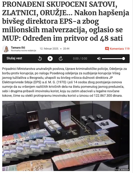 Serbia-avmp/Nakon-hapsenja-bivseg-direktora-EPS-a-zbog-milionskih-malverzacija-oglasio-se-