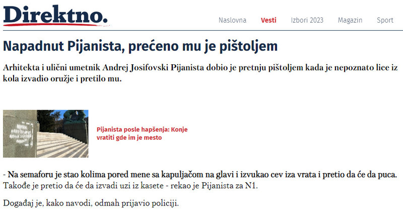 Serbia-avmp/Napadnut-Pijanista-preceno-mu-je-pistoljem-_-Hronika-_-Direktno