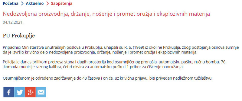 Serbia-avmp/Nedozvolena-proizvodnja-drzanje-nosenje-i-promet-oruzja-i-eksplozivnih-materij_1