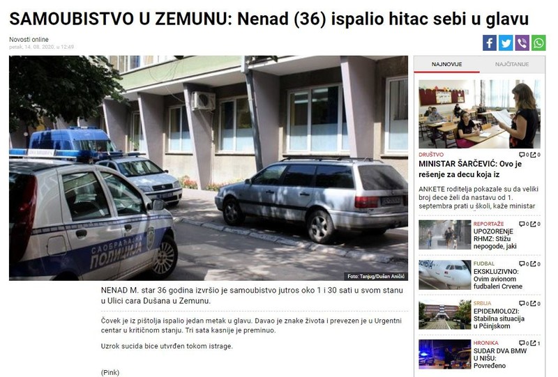 Serbia-avmp/Nenad-36-ispalio-hitac-sebi-u-glavu