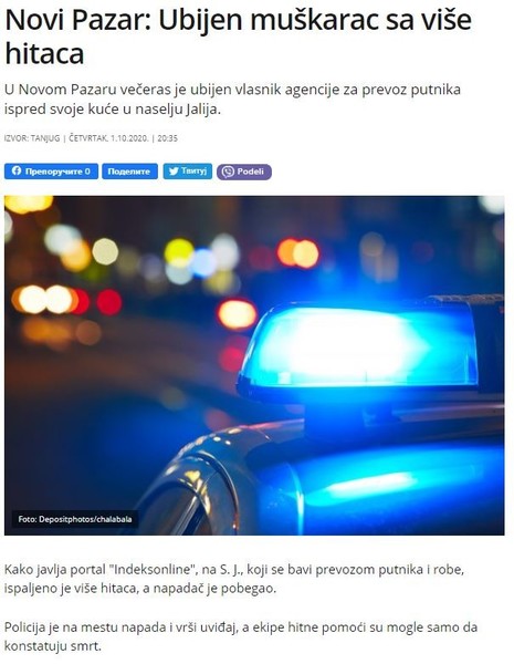 Serbia-avmp/Novi-Pazar_-Ubijen-muskarac-sa-vise-hitaca