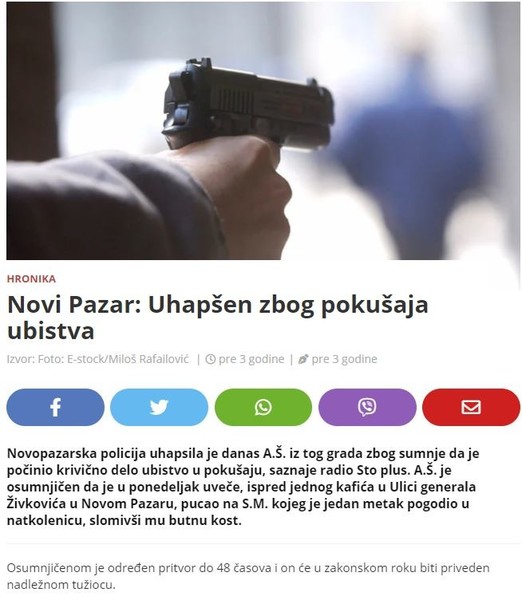 Serbia-avmp/Novi-Pazar_-Uhapsen-zbog-pokusaja-ubistva