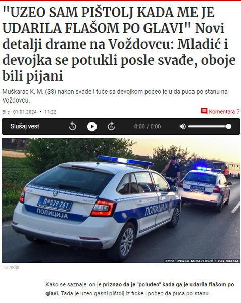 Serbia-avmp/Novi-detalji-pucnjave-na-Vozdovcu-Uzeo-sam-pistolj-kada-me-je-udarila-flasom-