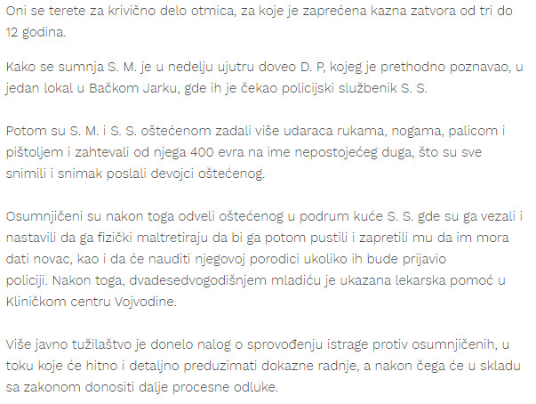 Serbia-avmp/Novosadski-policajac-u-pritvoru-zbog-otmice-tukao-mladica-zbog-nepostojeceg-du