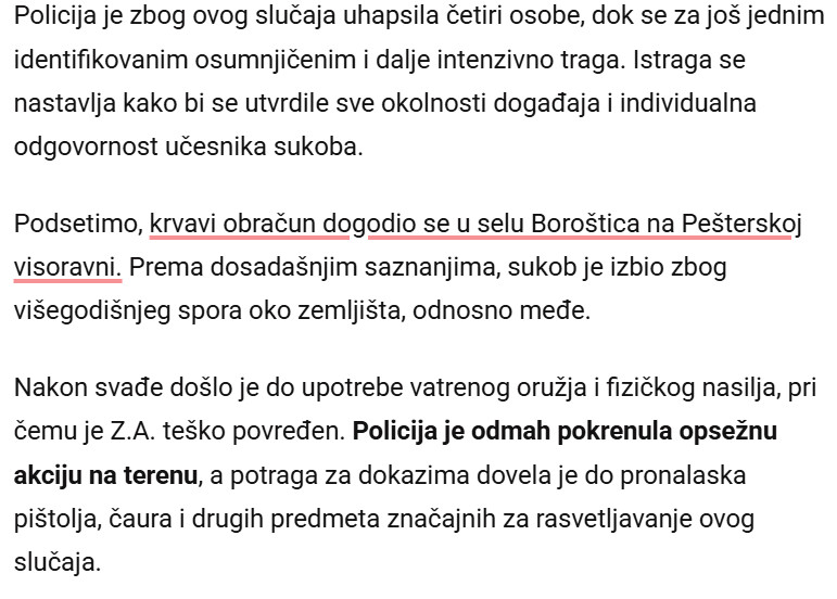 Serbia-avmp/OBRACUN-ZBOG-MEDE-KOD-TUTINA-Pronaden-pistolj-kojim-je-jedan-muskarac-ranjen-cetiri-osobe-uhapsene_2