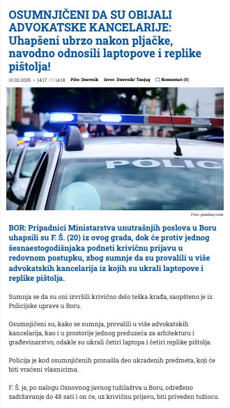 Serbia-avmp/OSUMNJICENI-DA-SU-OBIJALI-ADVOKATSKE-KANCELARIJE_-Uhapseni-ubrzo-nakon-pljacke