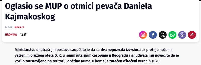 Serbia-avmp/Oglasio-se-MUP-o-otmici-pevaca-Daniela-Kajmakoskog_1