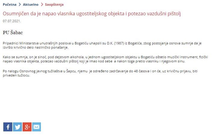 Serbia-avmp/Osumnjicen-da-je-napao-vlasnika-ugostiteljskog-objekta-i-potezao-vazdusni-pist