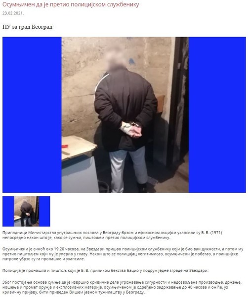 Serbia-avmp/Osumnjicen-da-je-pretio-policijskom-sluzbeniku