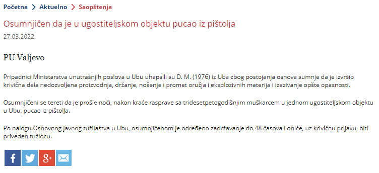 Serbia-avmp/Osumnjicen-da-je-u-ugostitelskom-objektu-pucao-iz-pistola