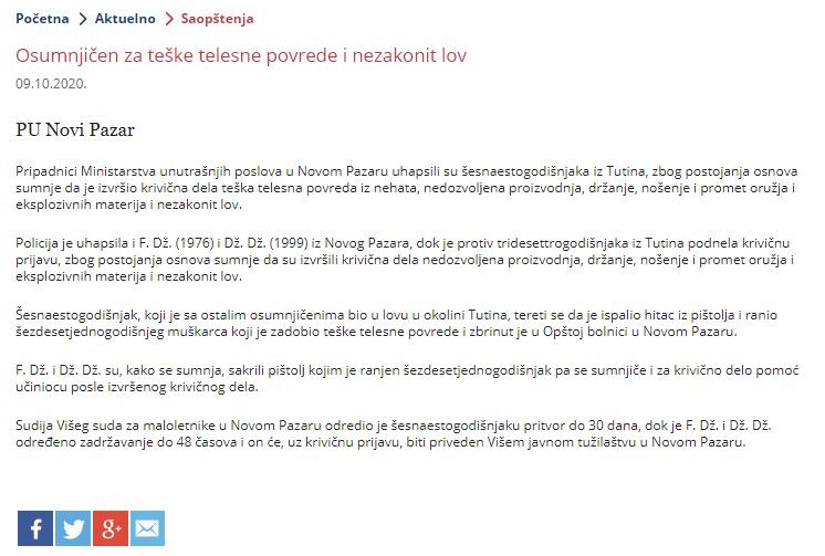 Serbia-avmp/Osumnjicen-za-teske-telesne-povrede-i-nezakonit-lov