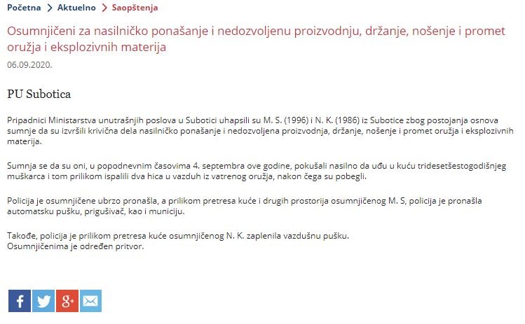 Serbia-avmp/Osumnjiceni-za-nasilnicko-ponasanje-i-nedozvoljenu-proizvodnju-drzanje-nosenje
