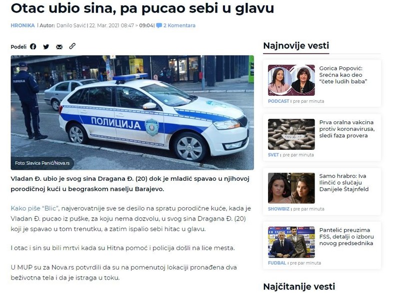 Serbia-avmp/Otac-ubio-sina-pa-pucao-sebi-u-glavu