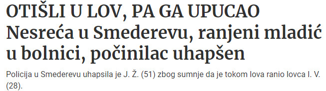 Serbia-avmp/Otisli-u-lov-pa-ga-upucao