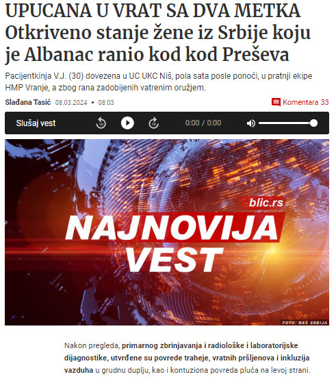 Serbia-avmp/Otkriveno-stanje-zene-iz-Srbije-koju-je-Albanac-upucao-kod-Preseva
