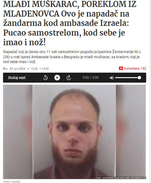 Serbia-avmp/Ovo-je-ubijeni-napadac-kod-ambasade-Izraela_-Pucao-iz-samostrela-na-zandarma--