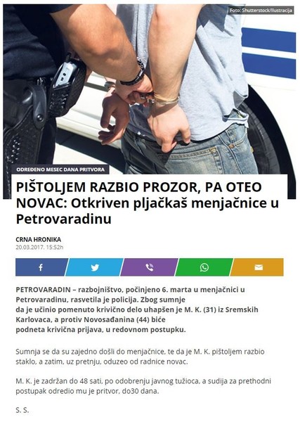 Serbia-avmp/PISTOLJEM-RAZBIO-PROZOR-PA-OTEO-NOVAC_-Otkriven-pljackas-menjacnice-u-Petrovar