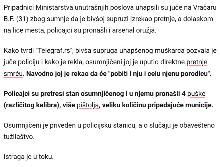 Serbia-avmp/POBICU-I-TEBE-I-TVOJU-PORODICU-Uhapsen-muskarac-na-Vracaru-zbog-JEZIVIH-PRETNJI-bivsoj-supruzi-Policajci-u-stanu-pronasli-ARSENAL-ORUZJA