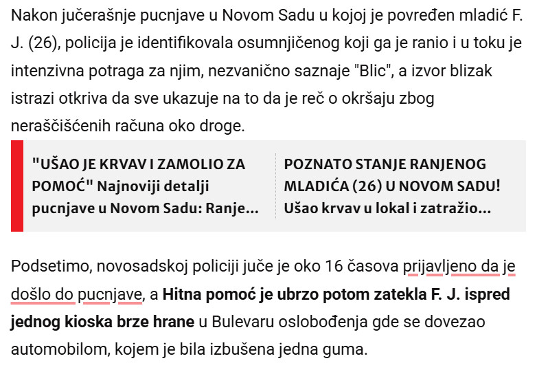 Serbia-avmp/POLICIJA-NA-NOGAMA-Trazi-se-pucac-iz-Novog-Sada-Ranio-mladica-koji-je-krvav-uleteo-u-kiosk-brze-hrane-sumnja-se-da-je-motiv-napada-OVO