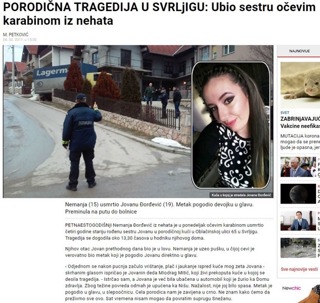 Serbia-avmp/PORODICNA-TRAGEDIJA-U-SVRLjIGU_-Ubio-sestru-ocevim-karabinom-iz-nehata