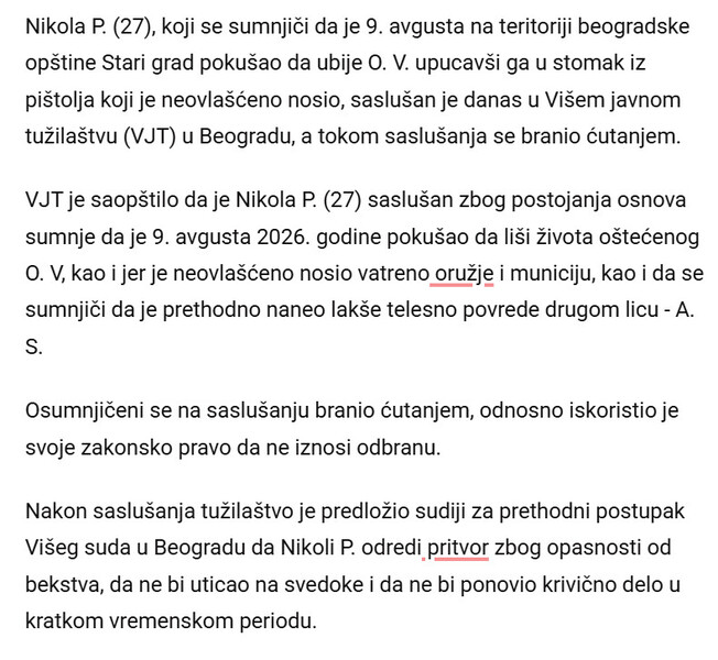 Serbia-avmp/PUCAO-COVEKU-U-STOMAK-NAKON-SVADE-Saslusan-pucac-sa-Starog-grada-Tuzilastvo-otkrilo-detalje-drame