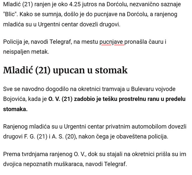 Serbia-avmp/PUCNJAVA-NA-DORCOLU-Mladic-21-pogoden-direktno-u-stomak-sve-prethodila-ZESTOKA-TUCA-Drugovi-ga-dovezli-u-Urgentni-policija-ceslja-snimke-sa-kamera_2