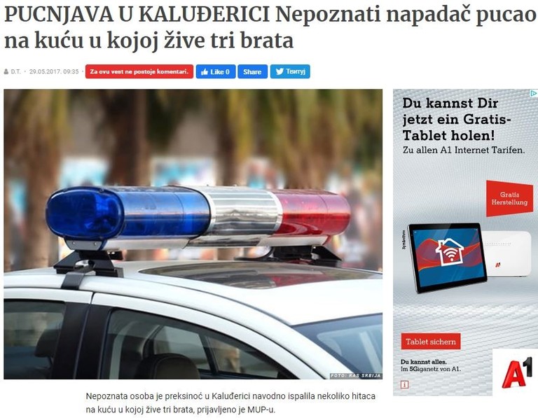 Serbia-avmp/PUCNJAVA-U-KALUDERICI-Nepoznati-napadac-pucao-na-kucu-u-kojoj-zive-tri-brata