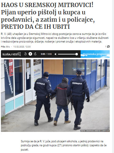 Serbia-avmp/Pijan-uperio-pistolj-u-kupca-u-prodavnici