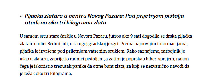 Serbia-avmp/Pljacka-zlatare-u-Novom-Pazaru_