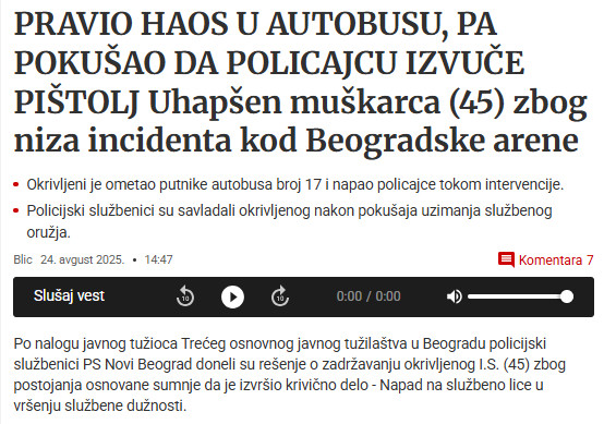 Serbia-avmp/Pokusao-da-policajcu-izvuce-pistolj