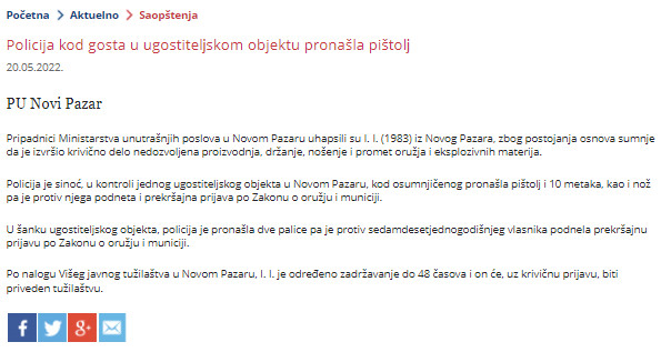 Serbia-avmp/Policija-kod-gosta-u-ugostitelskom-objektu-pronasla-pistol