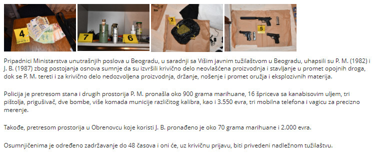 Serbia-avmp/Policija-pronasla-marihuanu-pistole-bombe-i-novac1