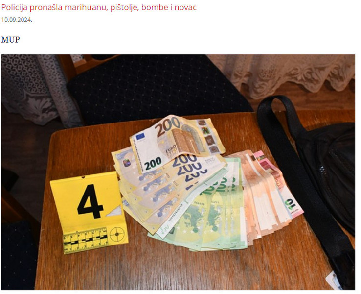Serbia-avmp/Policija-pronasla-marihuanu-pistole-bombe-i-novac