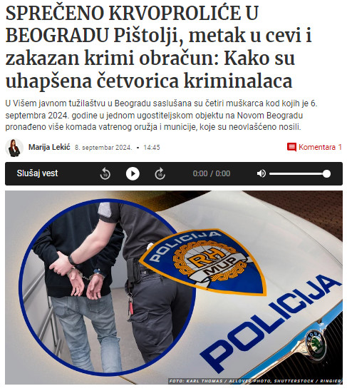 Serbia-avmp/Policija-sprecila-krvoprolice-na-Novom-Beogradu-uhapsili-cetvoricu-muskaraca--
