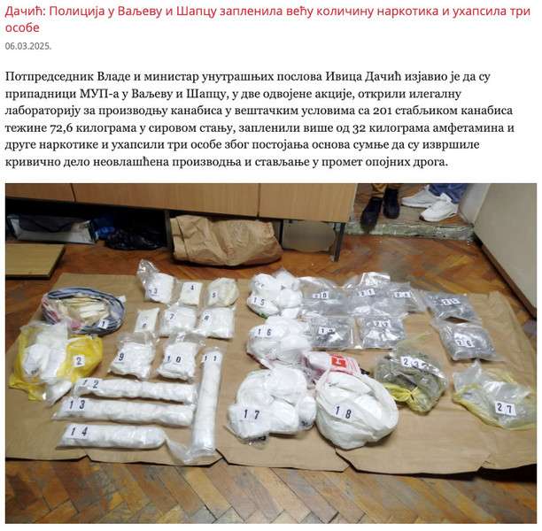 Serbia-avmp/Policija-u-Valjevu-i-Sapcu-yaplenila-vecu-kolicinu-narkotika