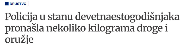 Serbia-avmp/Policija-u-stanu-devetnaestogodisnjaka-pronasla-nekoliko-kilograma-droge-i-oruzje