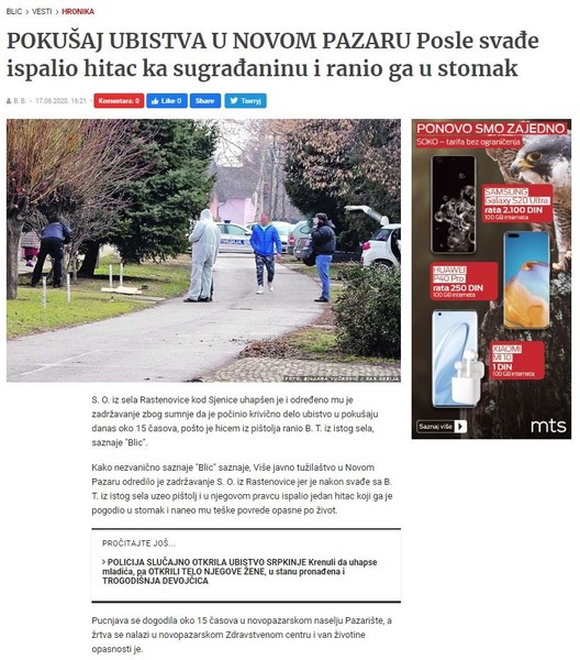 Serbia-avmp/Posle-svade-ispalio-hitac-ka-sugradaninu-i-ranio-ga-u-stomak