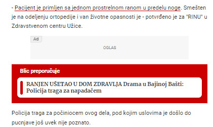 Serbia-avmp/Poznato-stanje-muskarca-koji-je-ranjen-u-Bajinoj-Basti_1