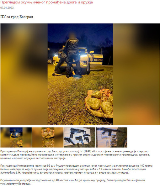 Serbia-avmp/Pregledom-osumnjicenog-pronadena-droga-i-oruzje