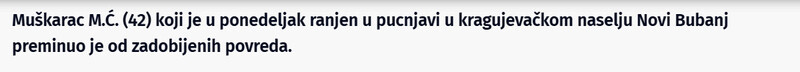 Serbia-avmp/Preminuo-muskarac-ranjen-u-pucnjavi-u-Kragujevcu-Napadac-ga-ranio-nasred-ulice-lekari-mu-se-dva-dana-borili-za-zivot
