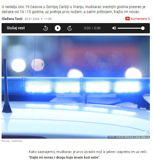 Serbia-avmp/Presreo-decake-i-stavio-im-pistolj-na-celo_-Uhapsen-muskarac-iz-Vranja