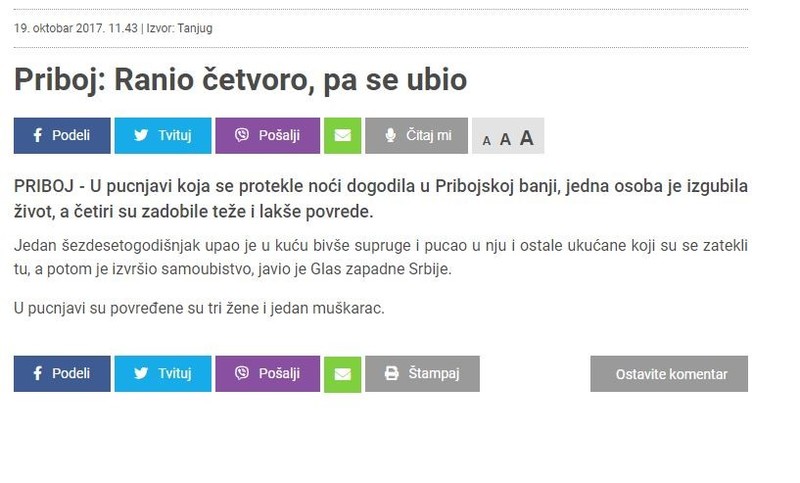 Serbia-avmp/Priboj_-Ranio-cetvoro-pa-se-ubio