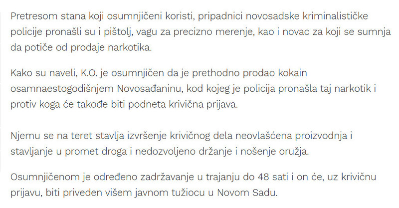 Serbia-avmp/Prodao-kokain-18-godisnjem-Novosadaninu-U-stanu-pronadeno-vise-od-28-kg-droge-i-pistolj_1