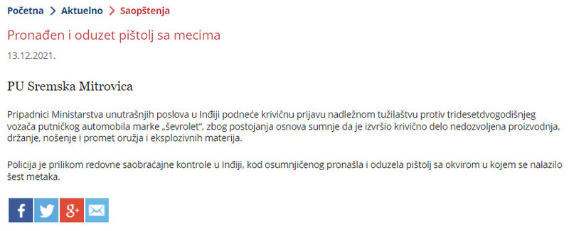 Serbia-avmp/Pronaden-i-oduzet-pistol-sa-mecima