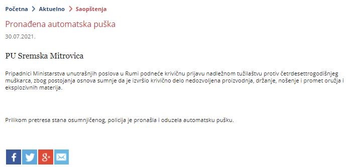 Serbia-avmp/Pronadena-automatska-puska